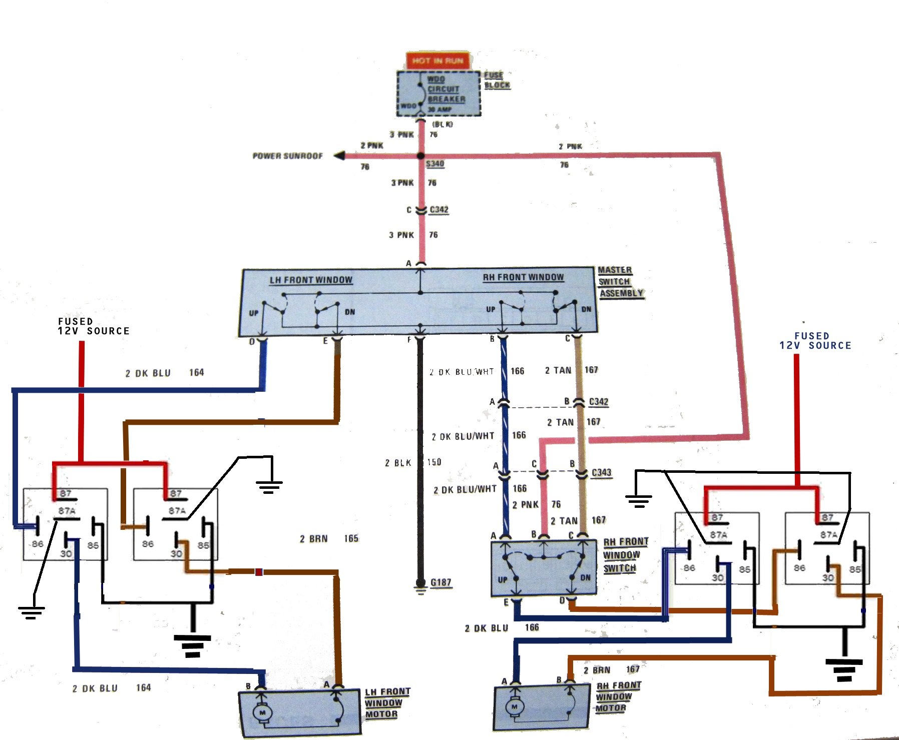Power Window Wiring Diagram Adding Relays To Speed Up The