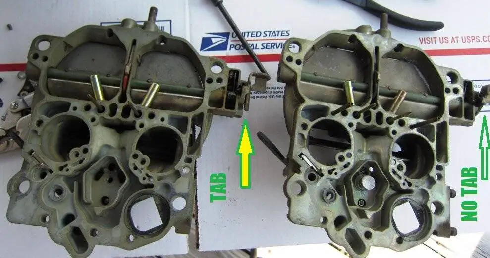 85 OEM 442 Carburetor air horn comparison with another 5554 tabs.jpg