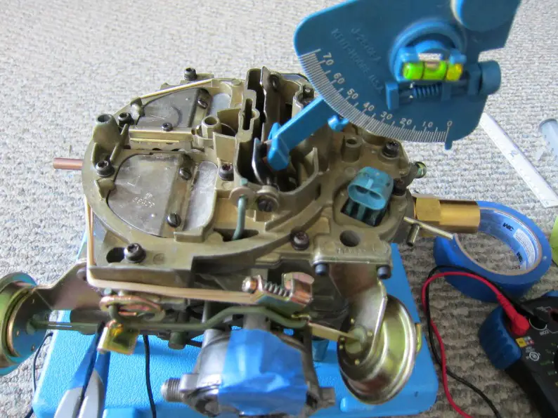85 Olds 442 Carburetor Rear Vacuum Break Adjustment.JPG