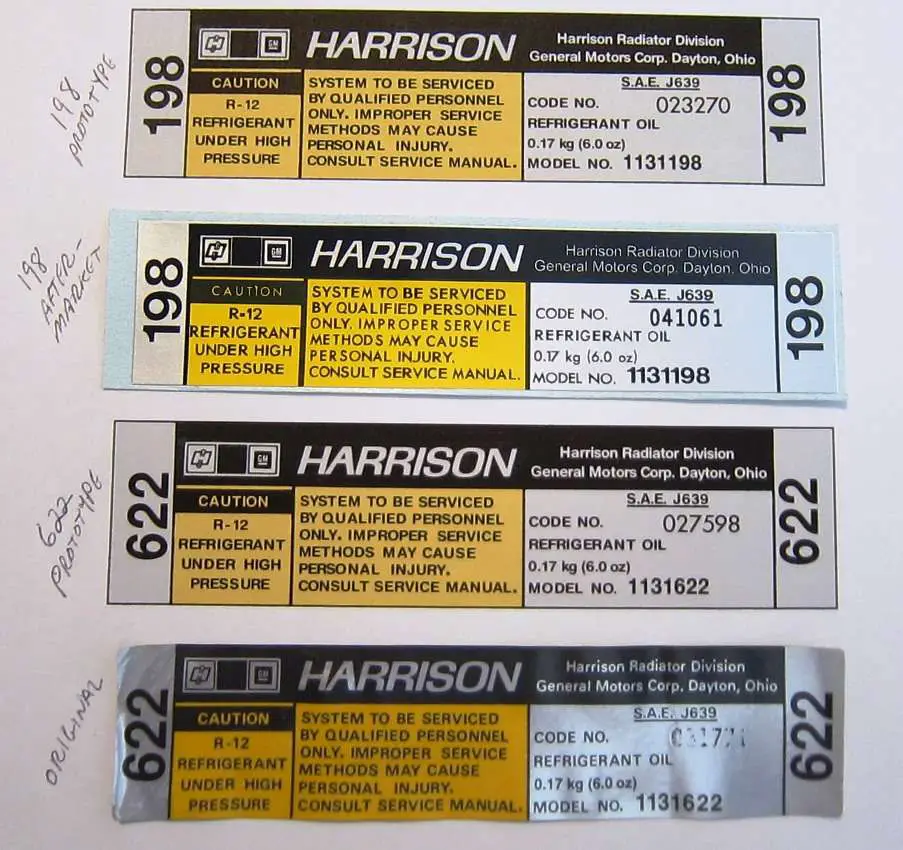 Harrison AC R4 Compressor Decal Comparison.JPG