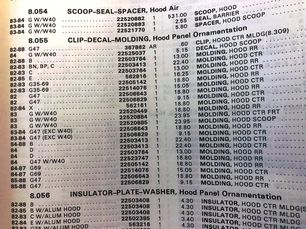 W40 Parts Book Rear Hood Molding Numbers.jpg