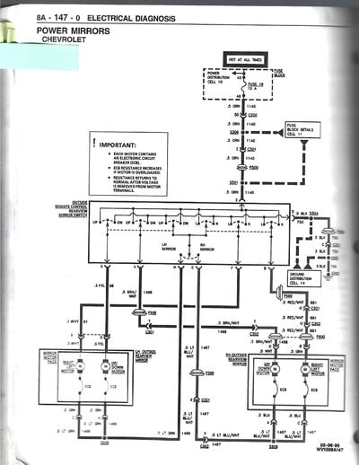 1997 W Monte Carlo Lumina power mirror diagram.jpg
