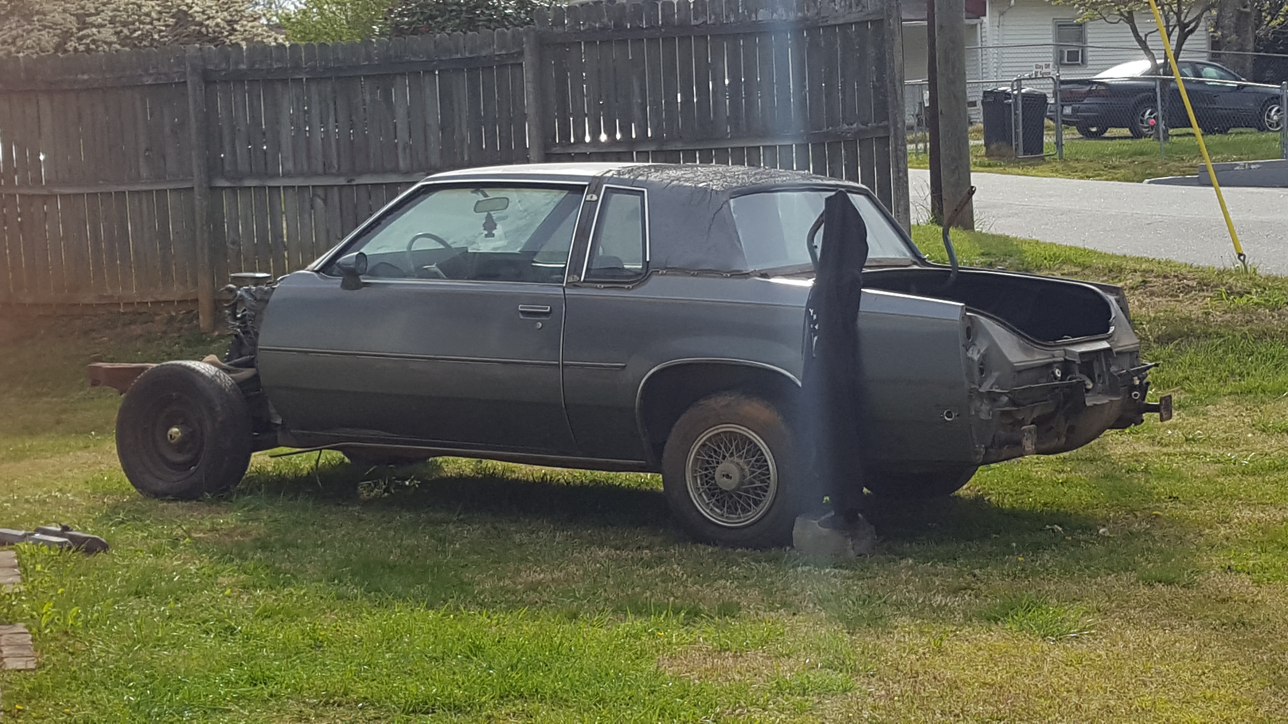 88 cutlass donor car after we stripped it for parts and sold her