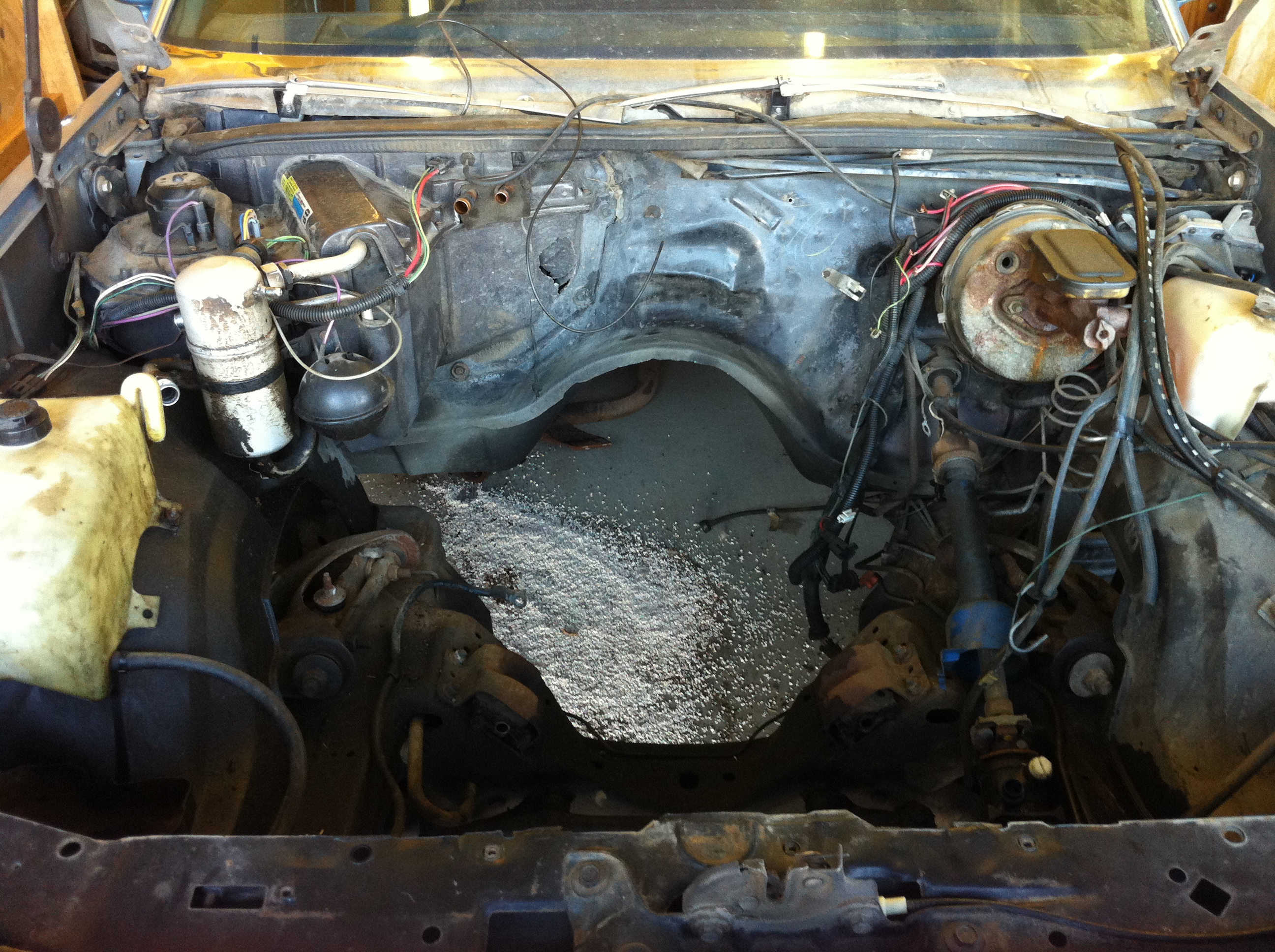 Engine Compartment After 4.4L Removal Original