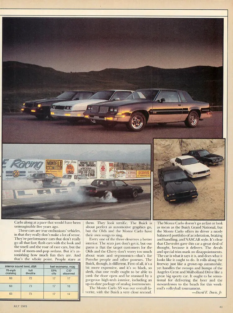 Modern Muscle (p.7) - Monte Carlo SS, Buick Grand National, Olds 442