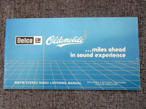 1978 Oldsmobile Cutlass Factory GM Original AM-FM Stereo Radio Operating Guide