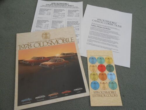 1978 OLDSMOBILE CUTLASS OMEGA STARFIRE CATALOG + 78 COLOR CHIPS BROCHURE & MORE!