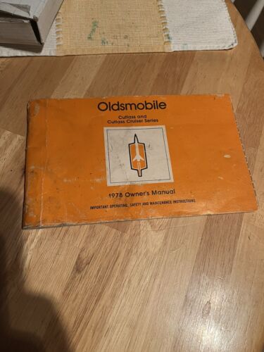 VINTAGE 1978 OLDSMOBILE CUTLASS & CRUISER OWNERS DRIVERS MANUAL ORIGINAL