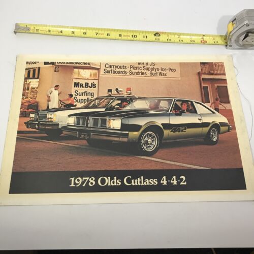 Dealership Showroom Sign/Promotional Poster 1978 Oldsmobile Cutlass 442 4-4-2