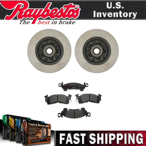 Front Brake Rotor and Hub Assembly & Brake Pads For 1978 Oldsmobile Cutlass