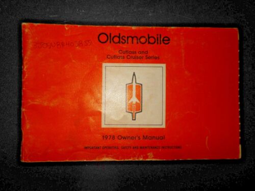 NOS 1978 OLDSMOBILE CUTLASS 442 CRUISER ORIGINAL OWNERS MANUAL Car Maintenance