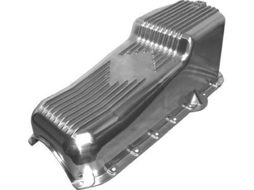 SBC Small Block Chevy 1980-85 Finned Oil pan, Polished Aluminum New!