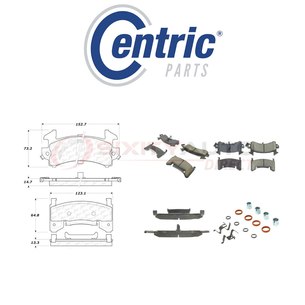 Centric Semi Metallic Brake Pads w Shim for 1978-1988 Oldsmobile Cutlass zr