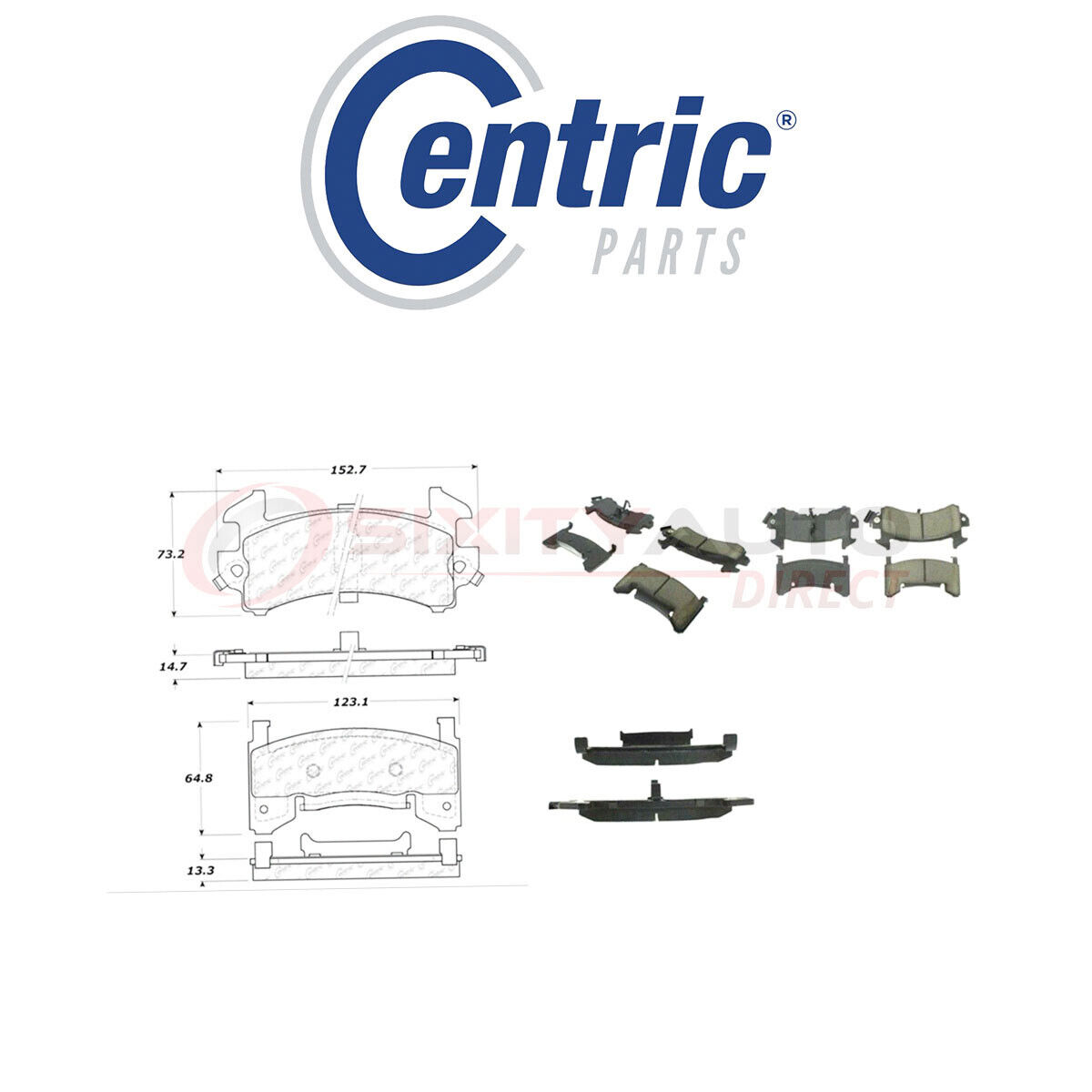 Centric Posi Quiet Disc Brake Pads w Shims for 1978-1987 Oldsmobile Cutlass mv