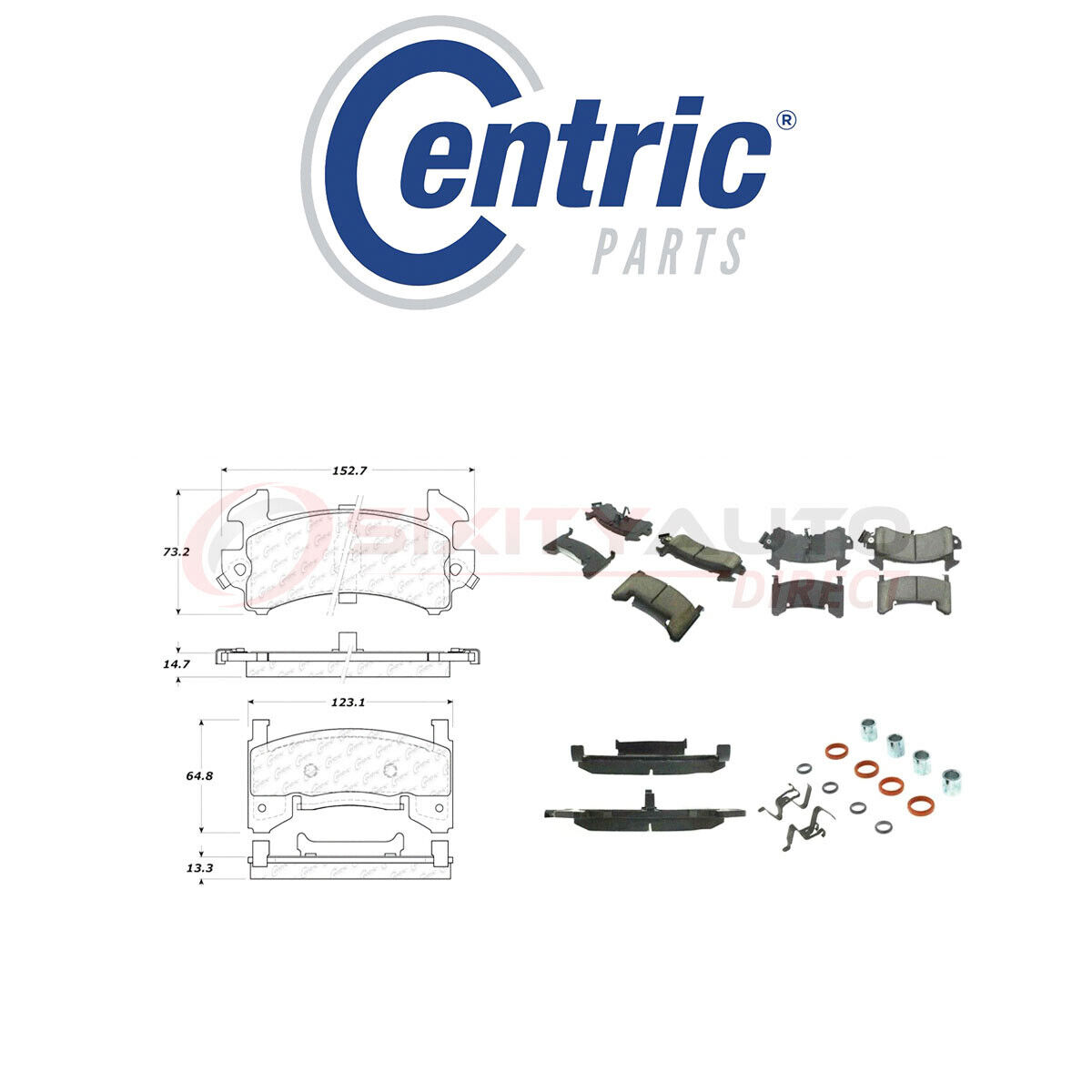 Centric Posi Quiet Ceramic Brake Pads w Shims for 1978-1987 Oldsmobile zq