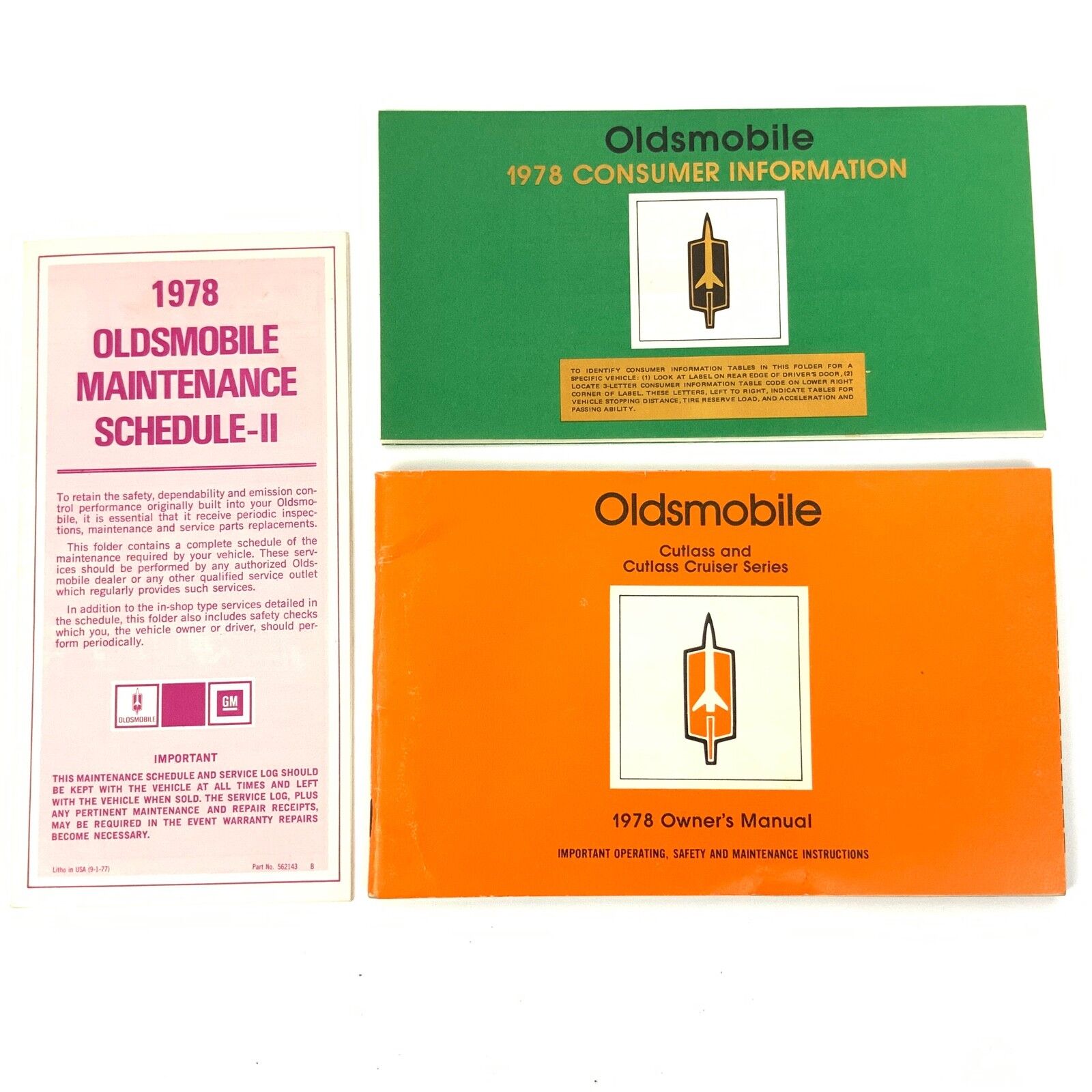 1978 Oldsmobile Cutlass Owners Manual, Maintenance Schedule, Consumer info BOOKS