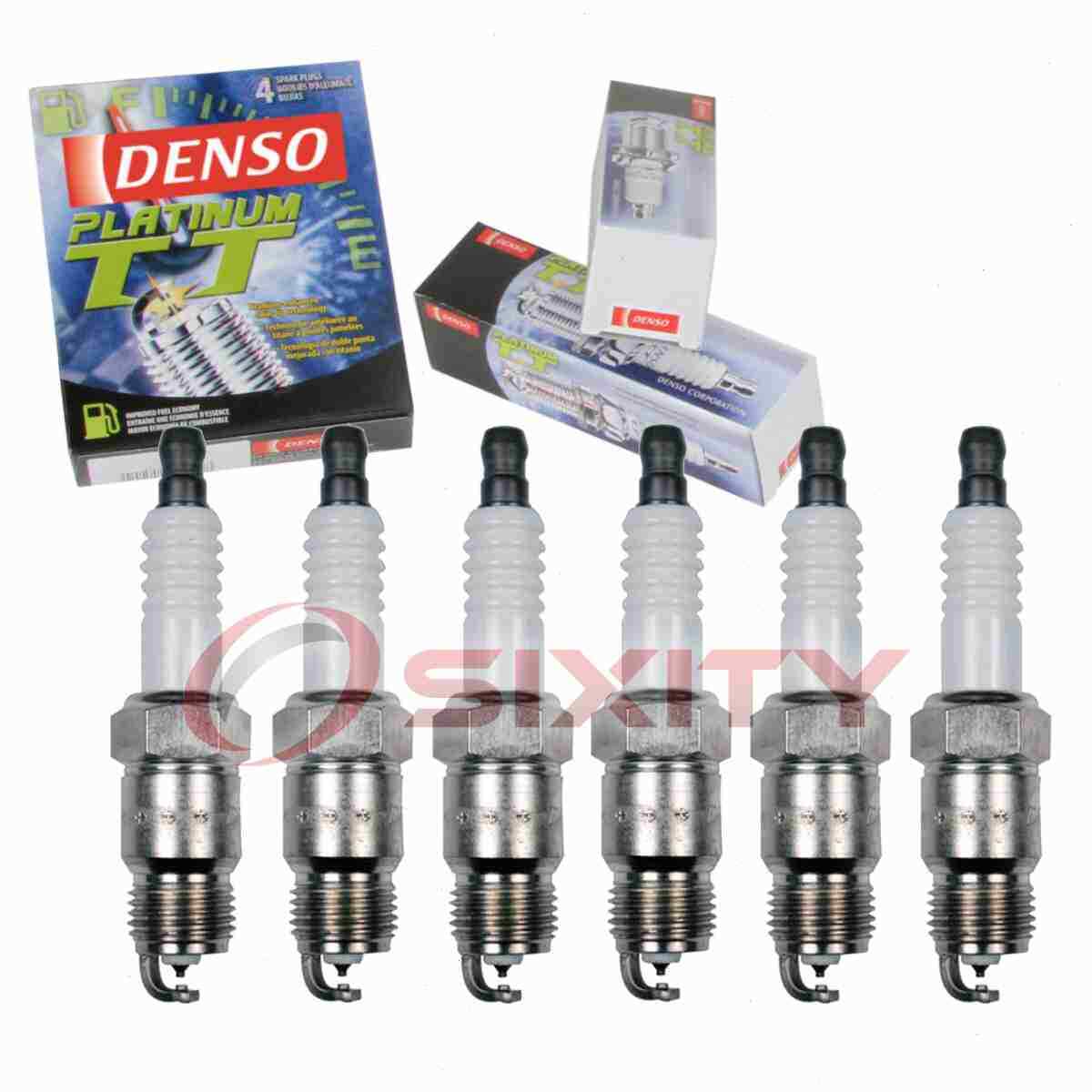 6 pc Denso Platinum TT Spark Plugs for 1978-1987 Oldsmobile Cutlass Salon tf