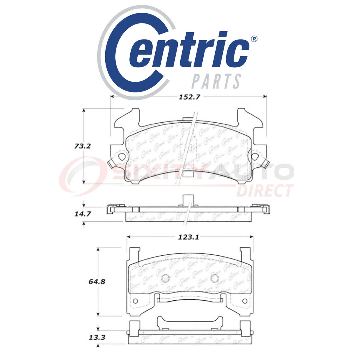 Centric C-TEK Ceramic Disc Brake Pads for 1978-1987 Oldsmobile Cutlass 2.8L fq