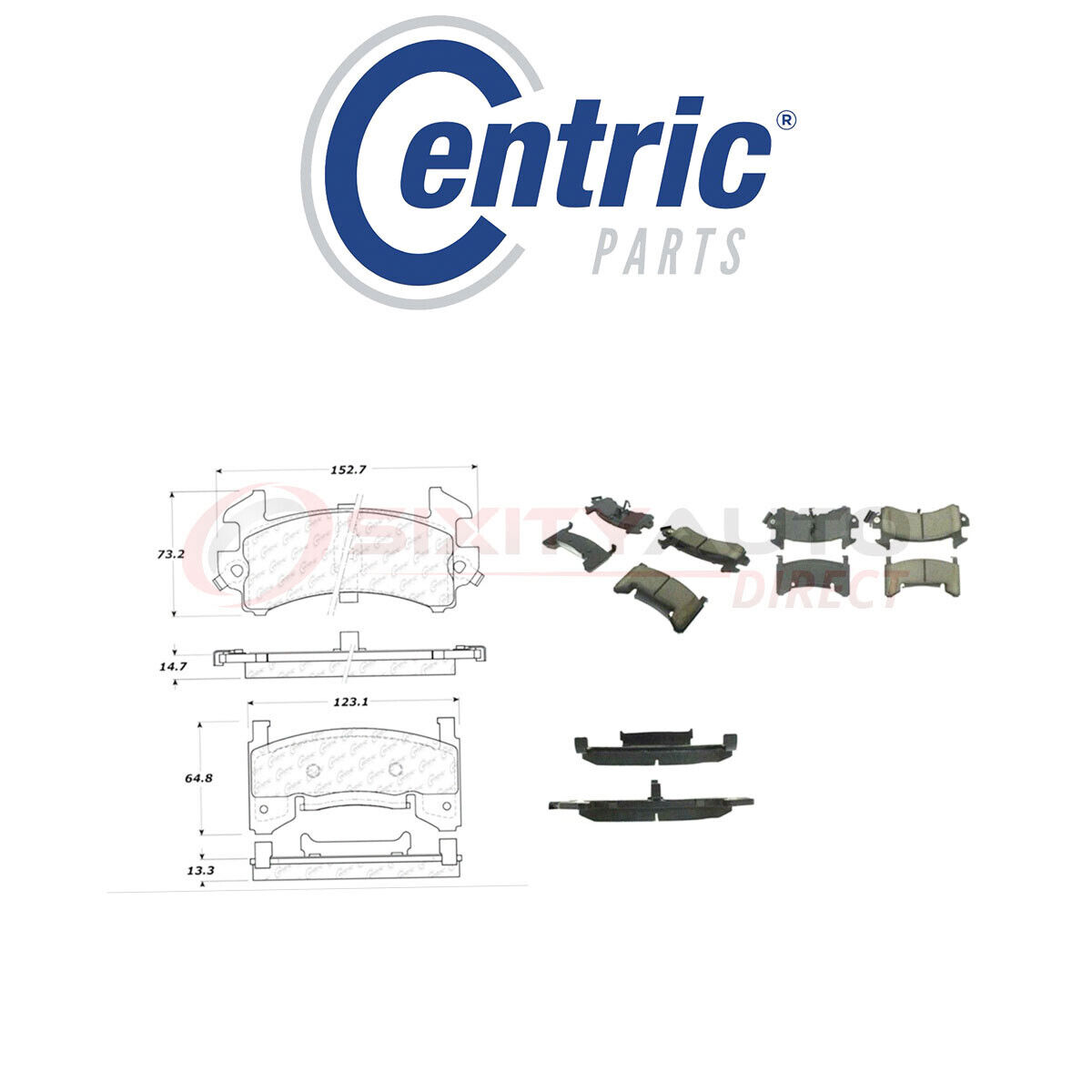 Centric Posi Quiet Disc Brake Pads w Shims for 1978-1987 Oldsmobile Cutlass ty