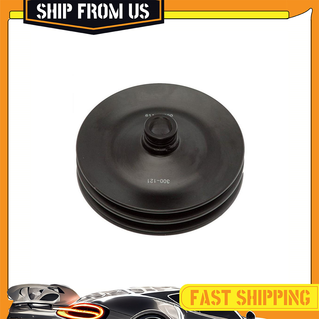 Steel 2 Groove Power Steering Pump Pulley For Buick Chevy Width: 2.257″ Double V