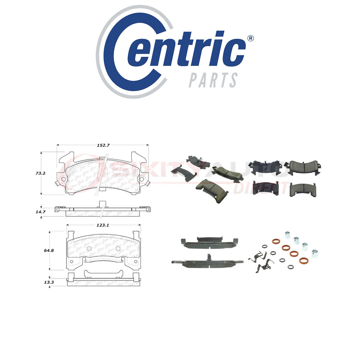 Centric Fleet Disc Brake Pads w Hardware for 1978-1981 Oldsmobile Cutlass dw