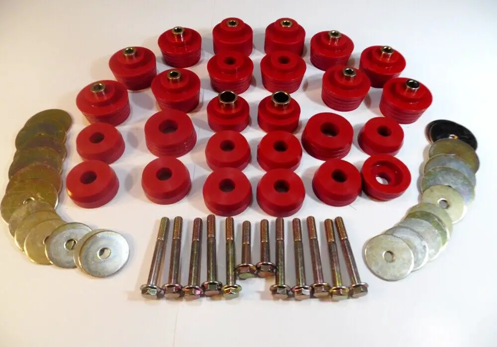 1978-88 G-Body Monte Reproduction Polyurethane Body Mount Bushings & Bolts Red