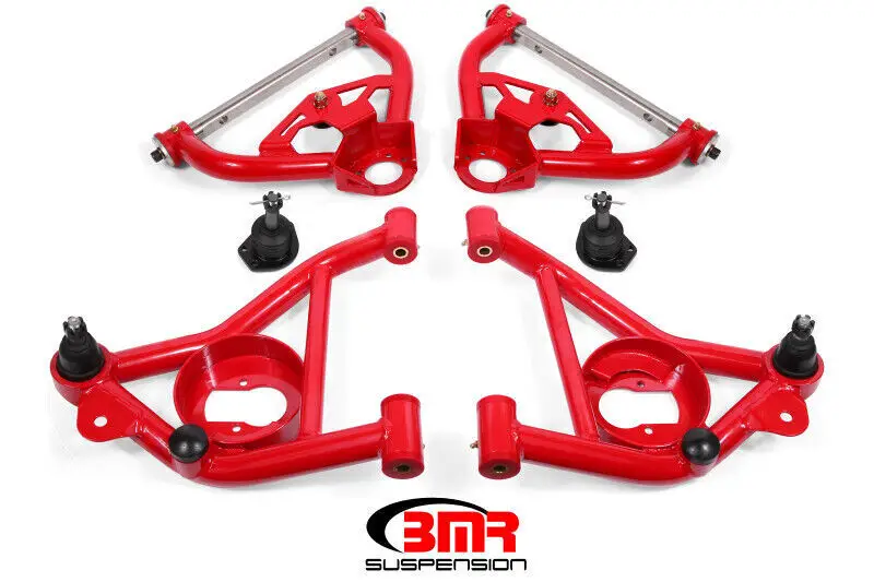 BMR AA030R Upper And Lower A-Arm Kit -Red for 78-87 G-Body/Regal/Malibu/Cutlass