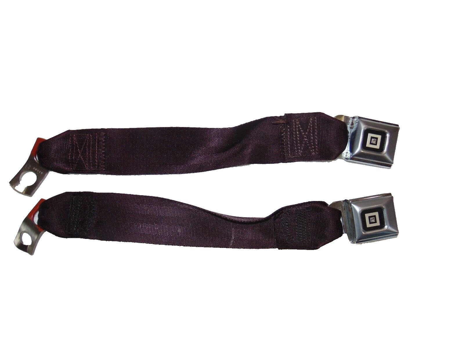 Rear inner seat belts burgundy  78-88 G body Monte Carlo Malibu Cutlass