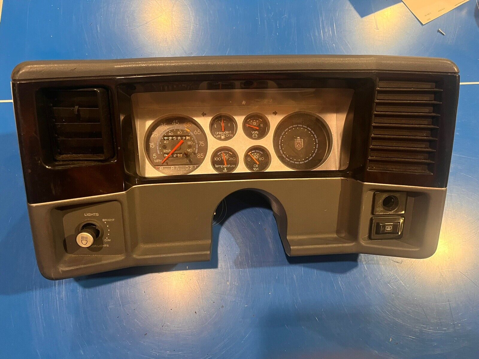 1978 88 MONTE CARLO SS EL CAMINO TACHOMETER GAUGE CLUSTER ASSEMBLY BLUE Grey