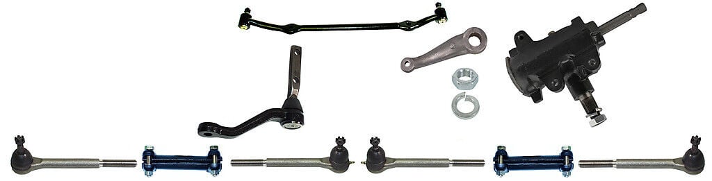 NEW 78-88 A,G-BODY MANUAL STEERING KIT,W/BOX,PITMAN ARM,DRAG LINK,IDLER,TIE RODS