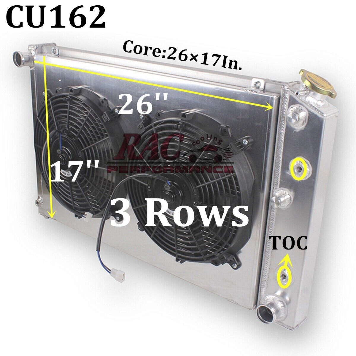 3 Row Radiator and Fan Shroud for 78-87 Chevy G-body Monte Carlo SS Malibu Regal